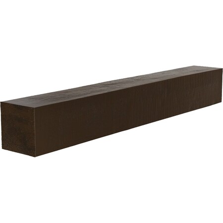 Ekena Millwork Rough Cedar Faux Wood Fireplace Mantel, Burnished Mahogany, 6"H x 6"D x 84"W MANURC06X06X84BM